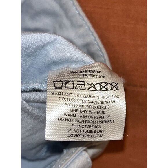 I AM GIA Light Blue Mid-Rise Cotton Pockets Utility Cargo Pants Women's Size M - Picture 8 of 9